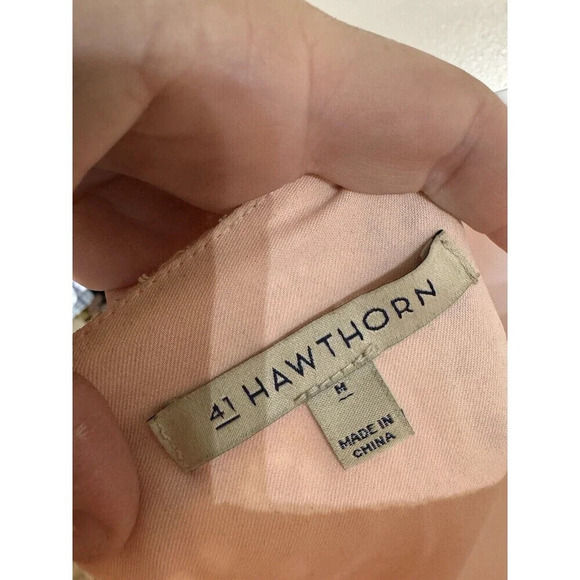 41Hawthorn Peach Sheer Lace Stop Top Women's Flutter Blouse Size Medium - Picture 4 of 6